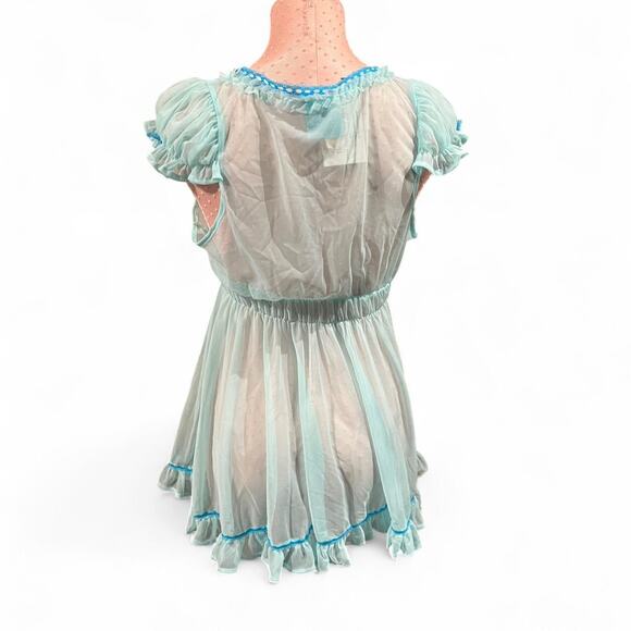 Vintage Victoria’s Secret Blue Babydoll Dress y2k lingerie (M) - Picture 4 of 6